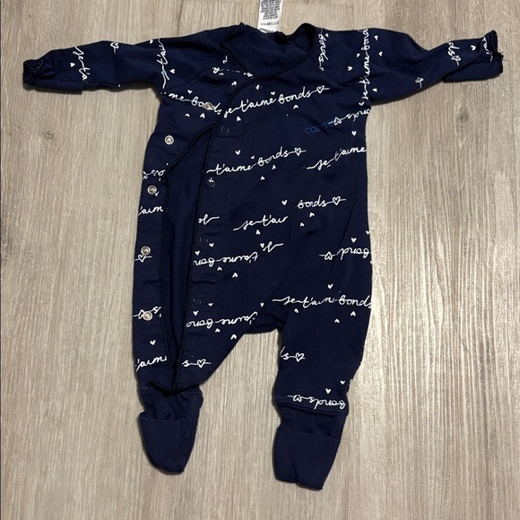 Bonds Navy Baby Onesie with White Script - Picture 1 of 1